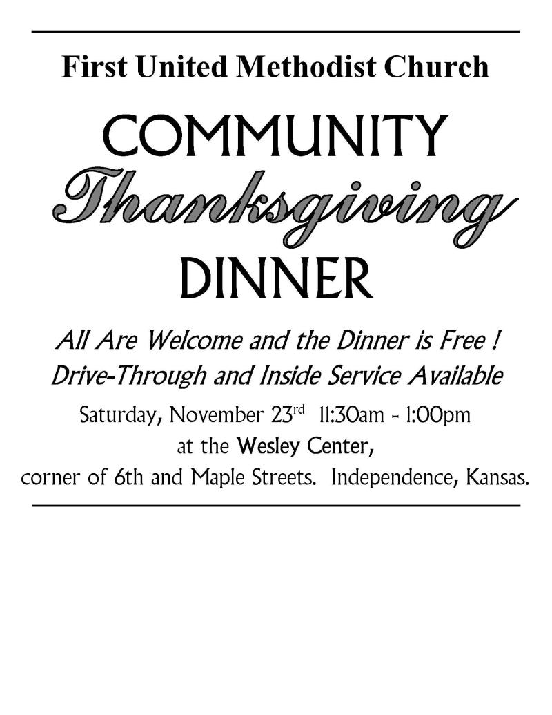 FREE Community Thanksgiving Dinner